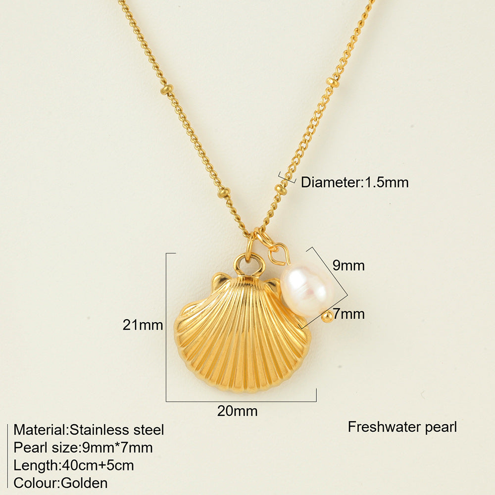 Titanium Steel Conch Turtle Shell Retro Easy Matching Necklace - Norellé