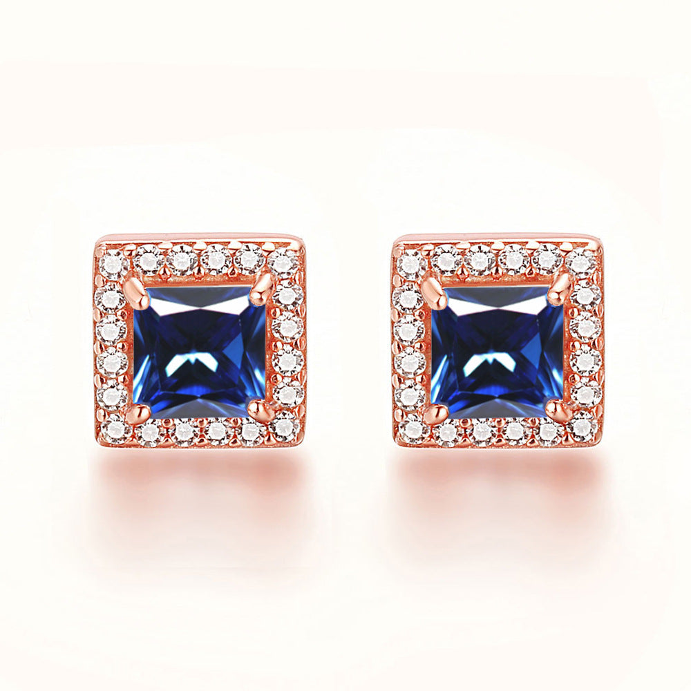 Inlaid Colored Gems Earrings S925 Sterling Silver Earrings - Norellé