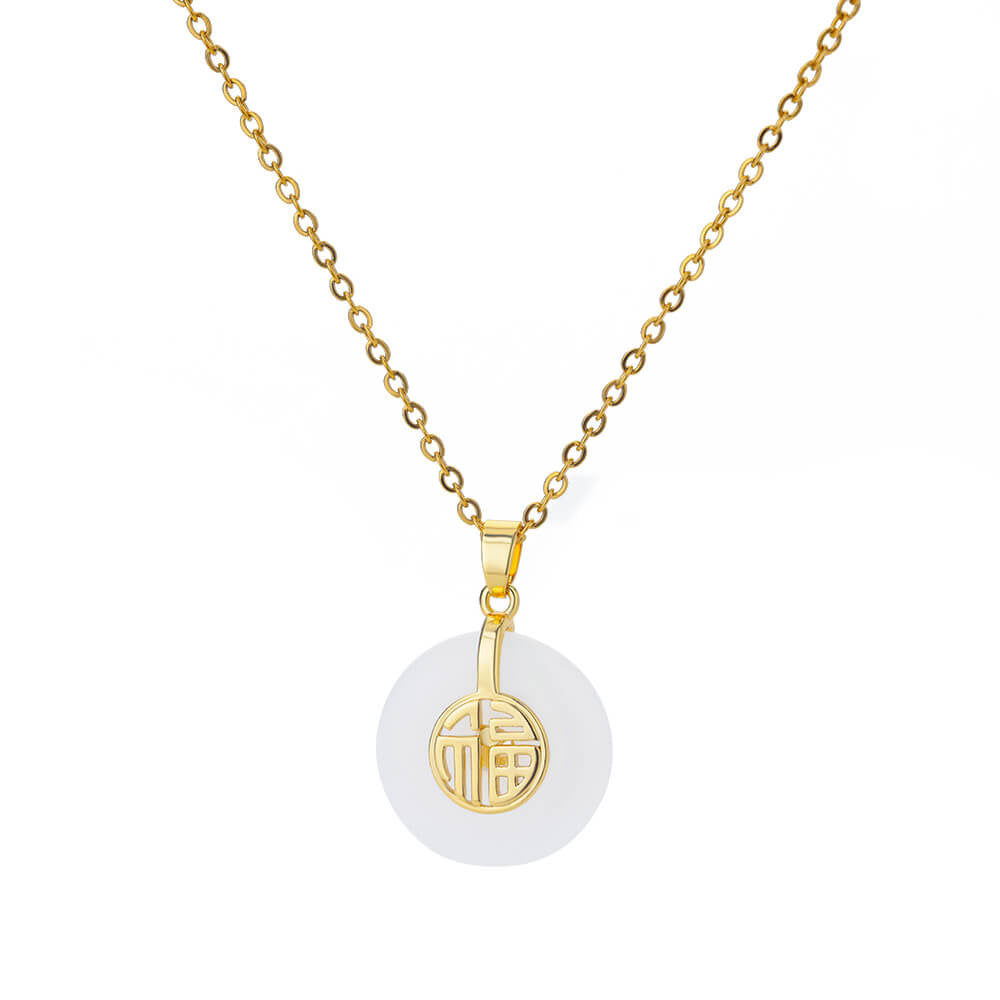 High-grade Oval Cat's Eye Pendant Titanium Steel Necklace - Norellé