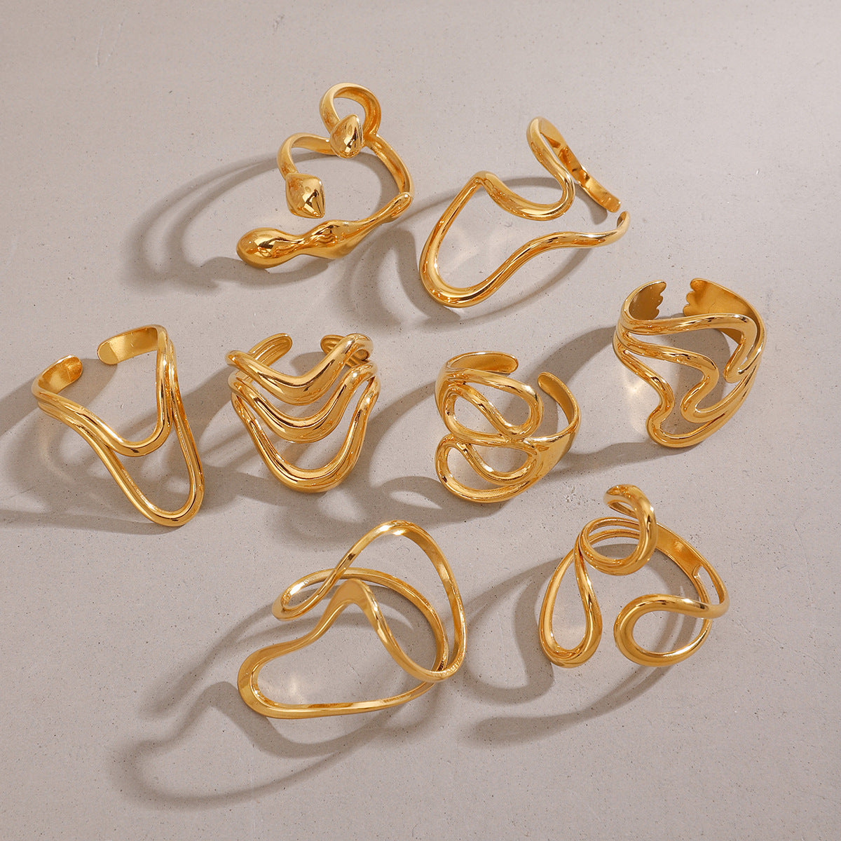 Irregular Line Simple Hollow Ring Personality All-match - Norellé