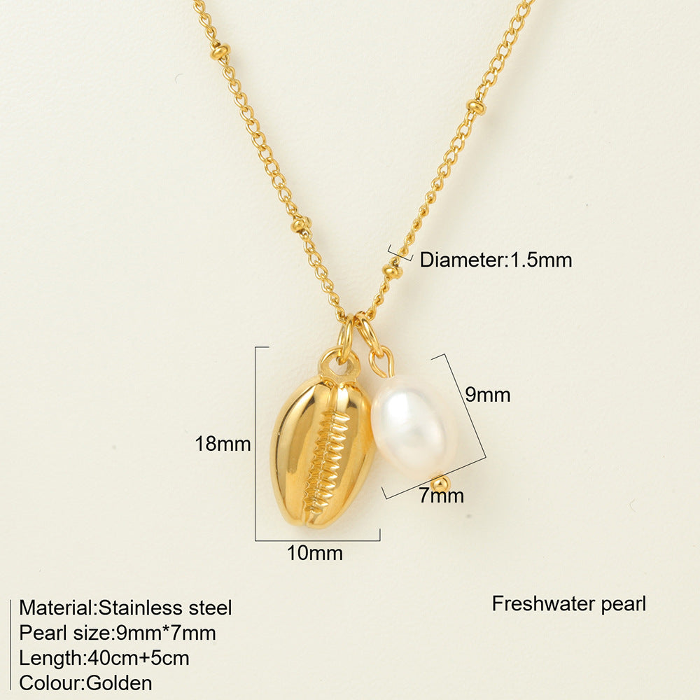 Titanium Steel Conch Turtle Shell Retro Easy Matching Necklace - Norellé