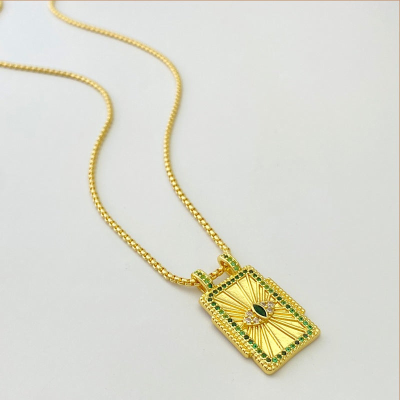 Copper Plating 18K Gold Drop Oil Color Tarot Necklace - Norellé