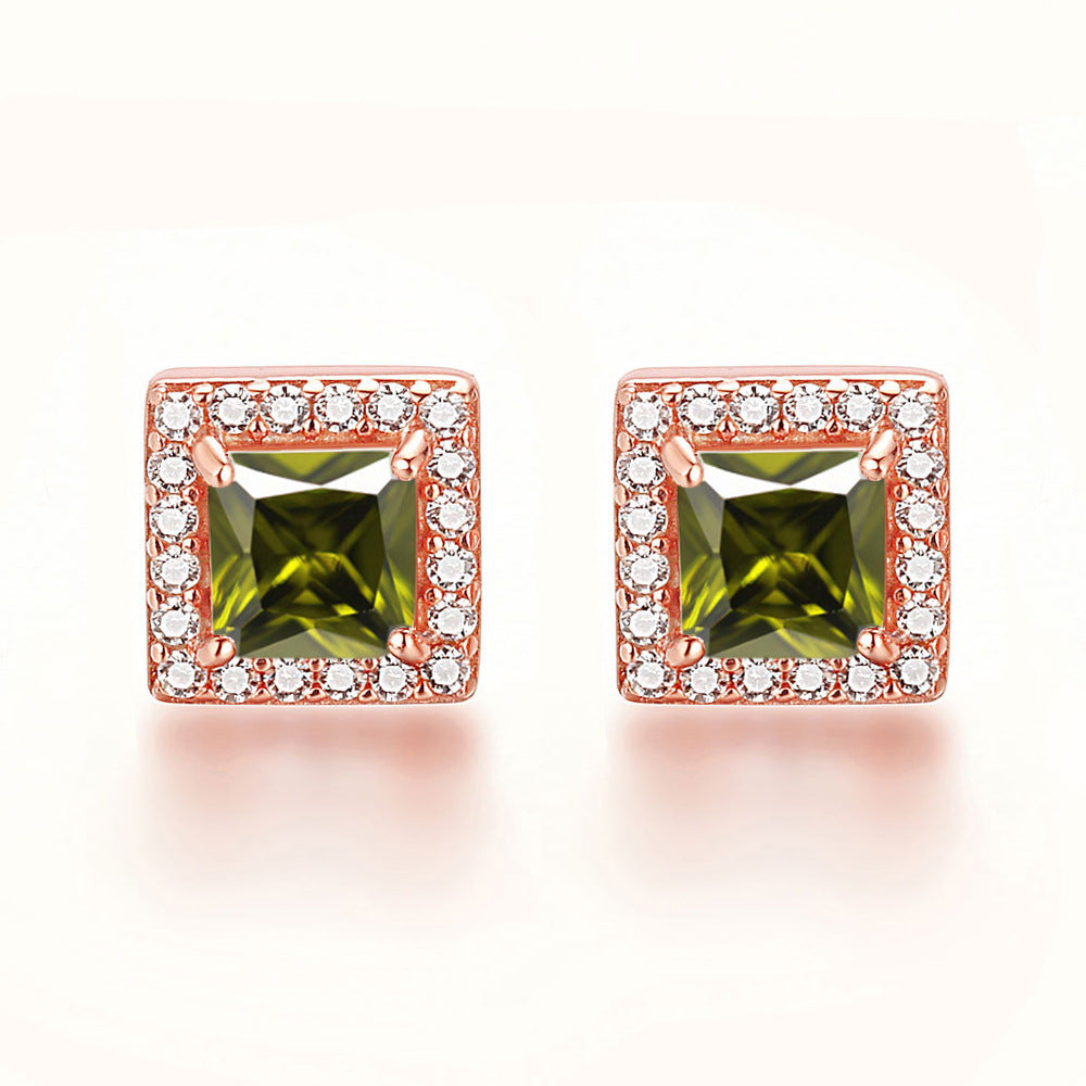 Inlaid Colored Gems Earrings S925 Sterling Silver Earrings - Norellé