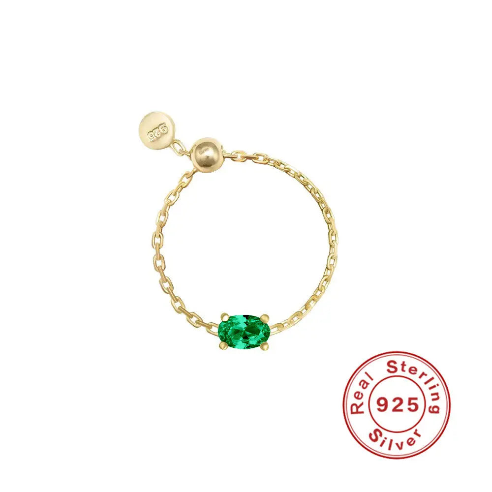 S925 Sterling Silver Light Luxury Inlaid Zircon Adjustable Ring - Norellé