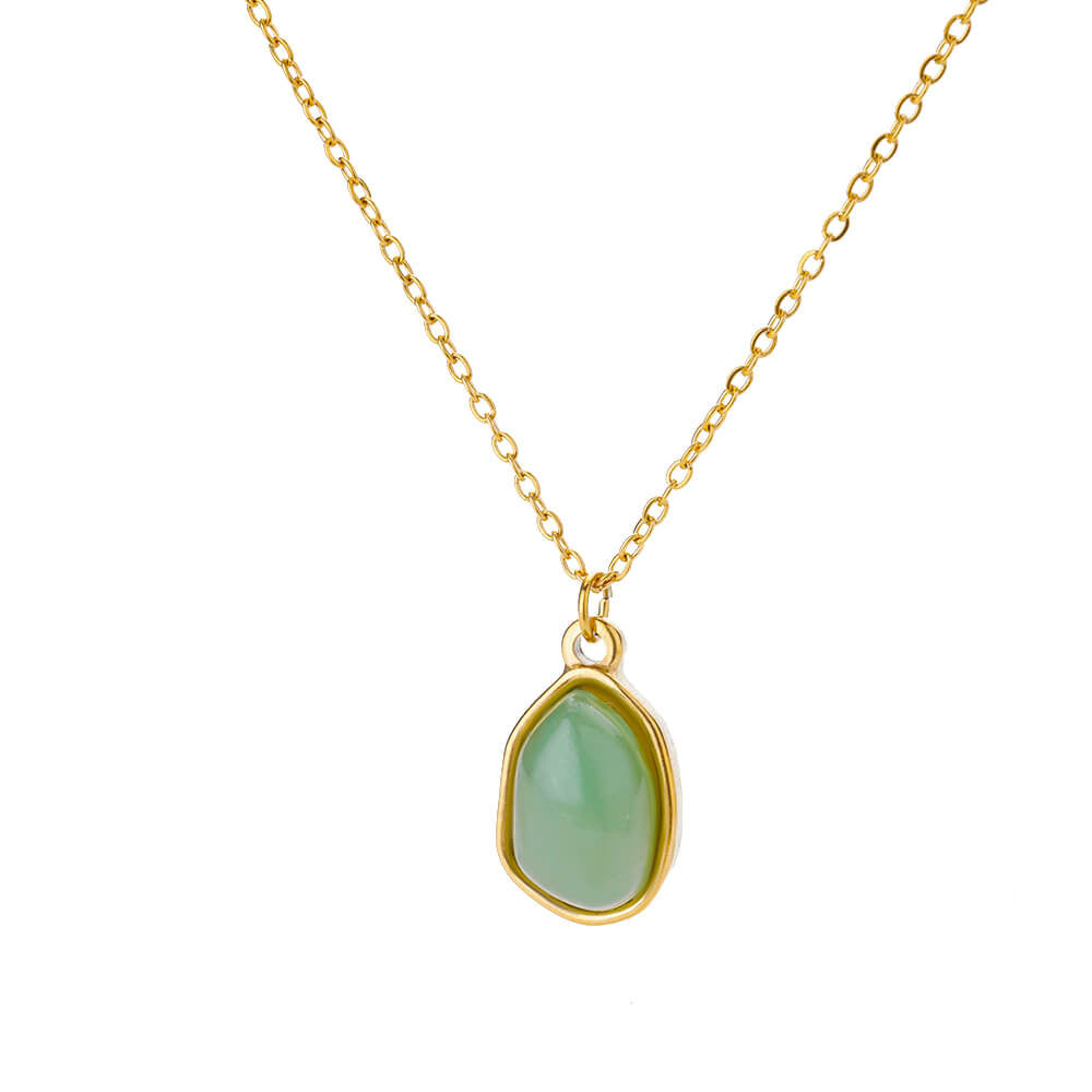 High-grade Oval Cat's Eye Pendant Titanium Steel Necklace - Norellé