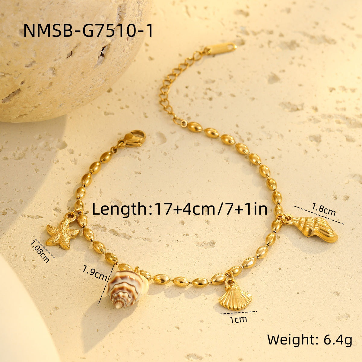 Niche Design Beaded Ocean Style Bracelet Stainless Steel - Norellé