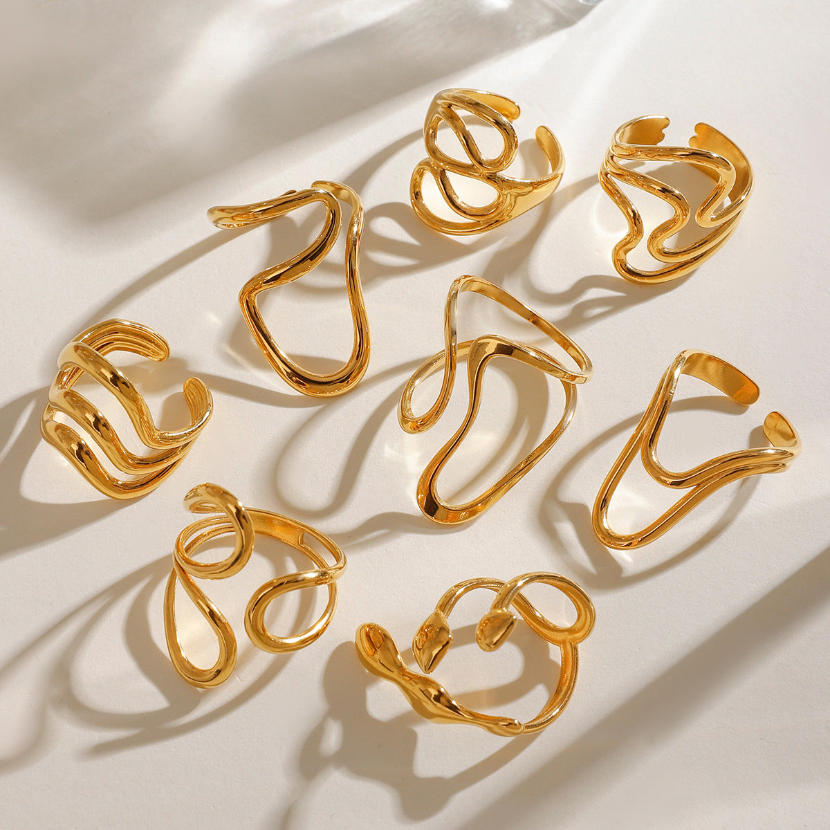 Irregular Line Simple Hollow Ring Personality All-match - Norellé