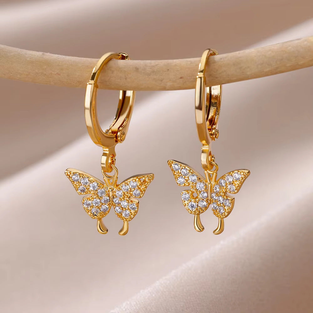 Diamond Butterfly Titanium Steel Ear Clip Women's Light Luxury Accessories - Norellé