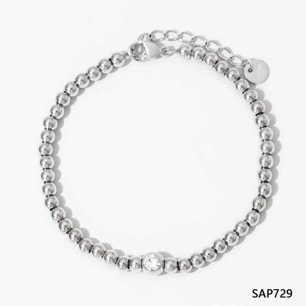 Fashion Stainless Steel Electroplated Small Golden Beads Multi-layer Twin Bracelet - Norellé