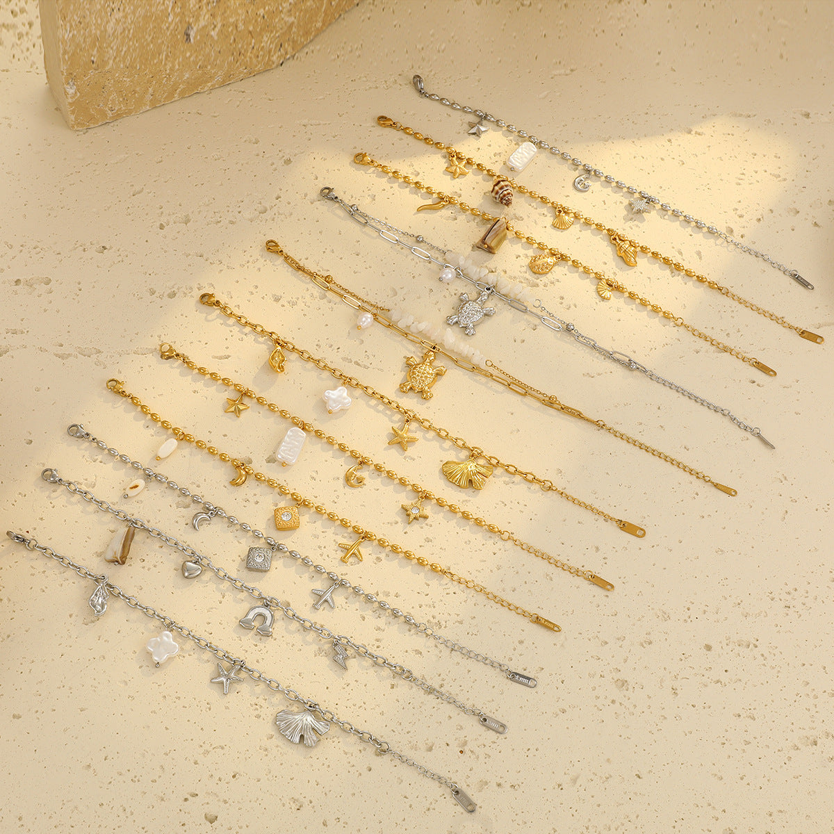 Niche Design Beaded Ocean Style Bracelet Stainless Steel - Norellé