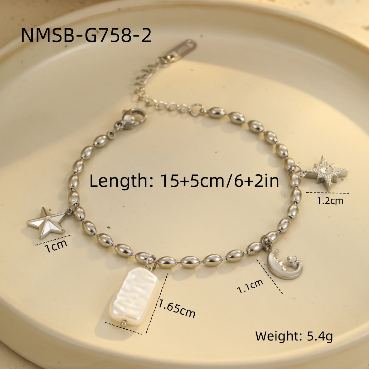 Niche Design Beaded Ocean Style Bracelet Stainless Steel - Norellé