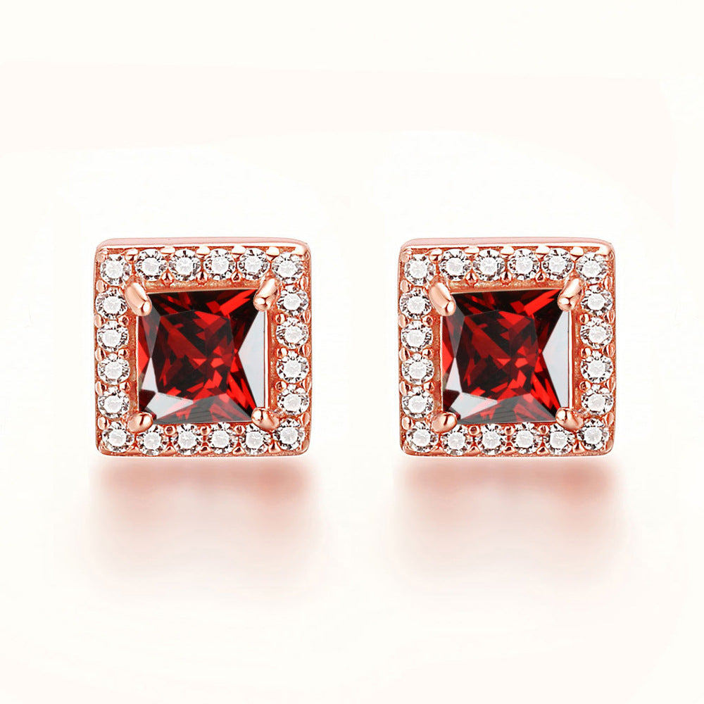 Inlaid Colored Gems Earrings S925 Sterling Silver Earrings - Norellé
