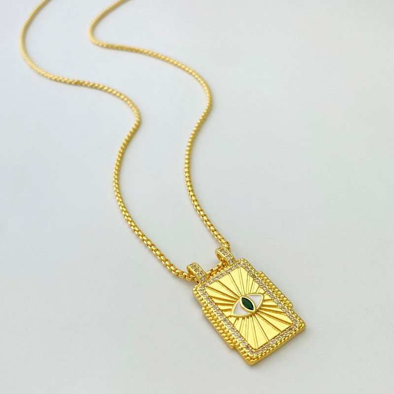 Copper Plating 18K Gold Drop Oil Color Tarot Necklace - Norellé