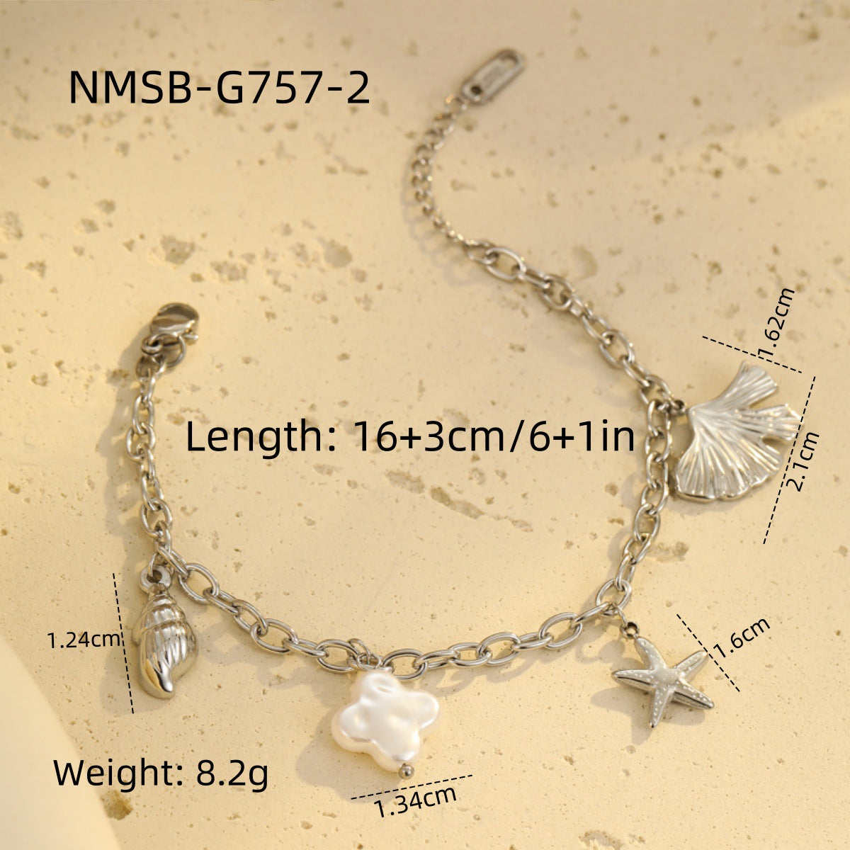 Niche Design Beaded Ocean Style Bracelet Stainless Steel - Norellé
