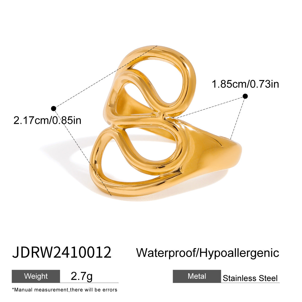 Irregular Line Simple Hollow Ring Personality All-match - Norellé