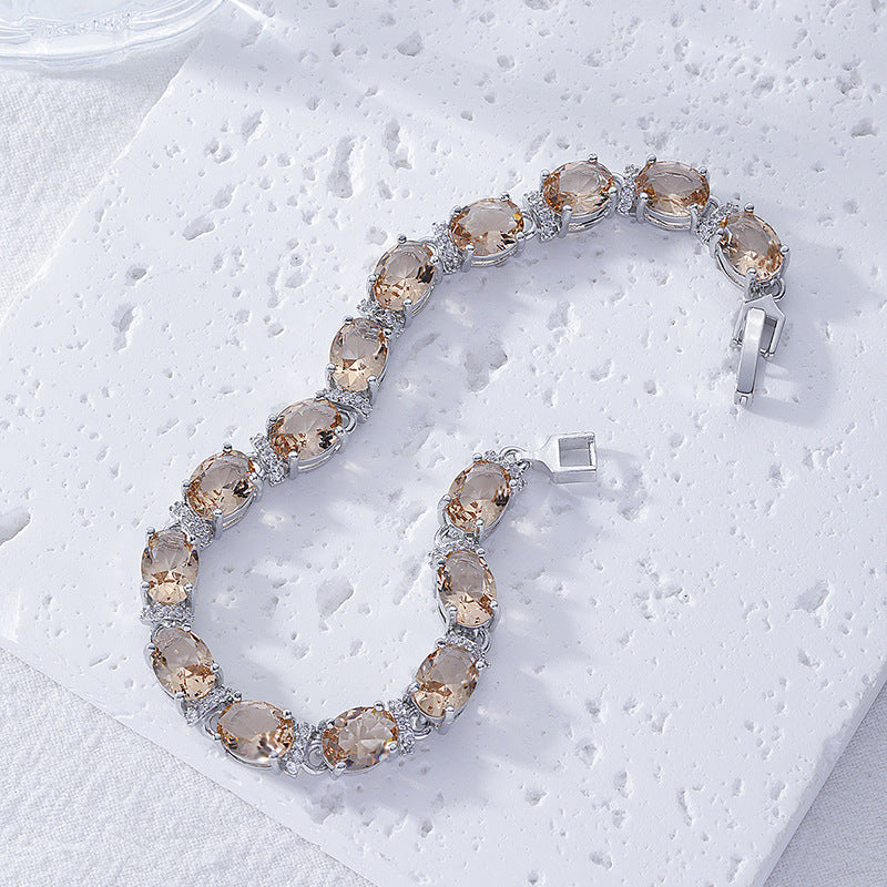 Copper Plating Inlaid Zircon Bracelet Natural Simple Women's - Norellé