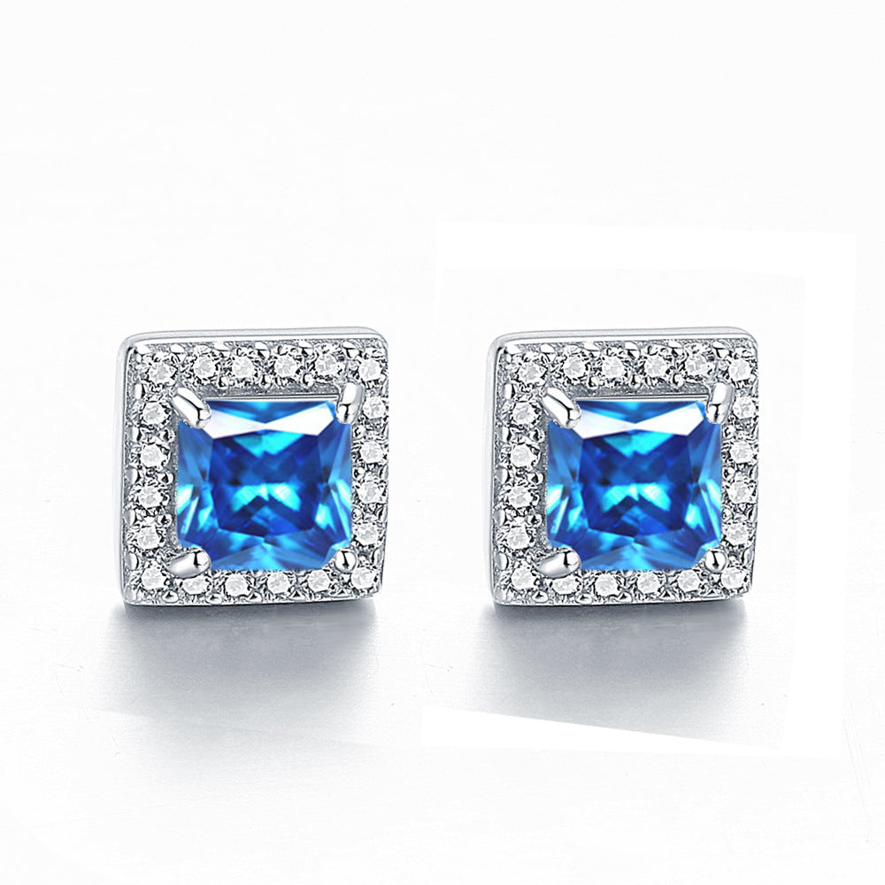 Inlaid Colored Gems Earrings S925 Sterling Silver Earrings - Norellé