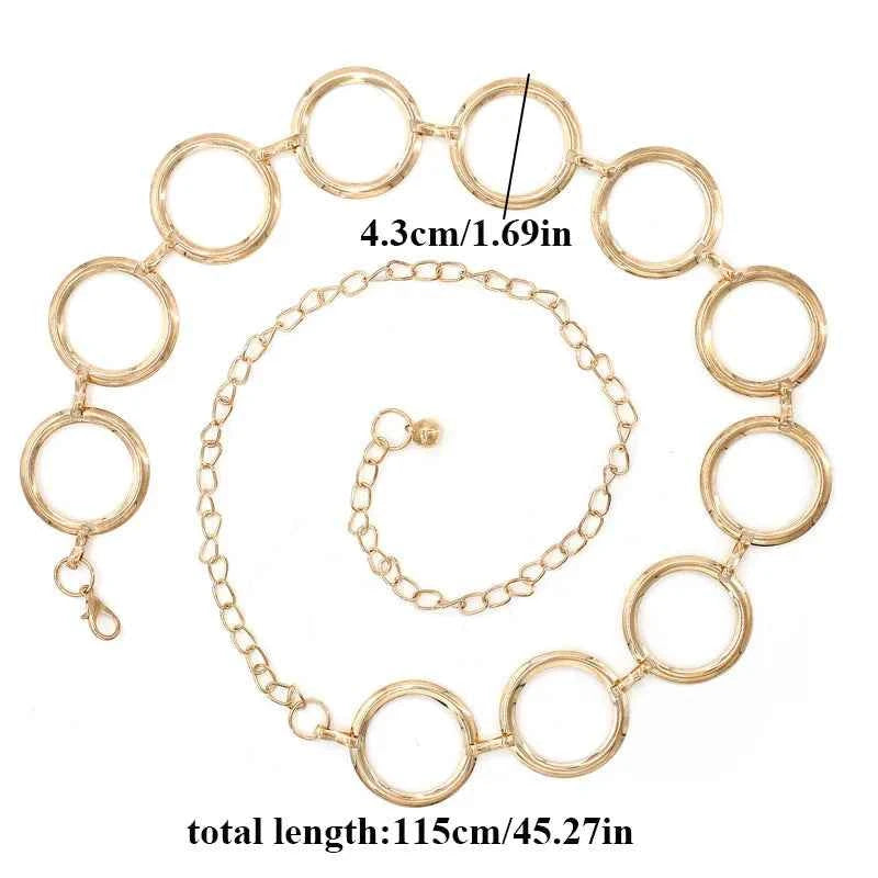 Fashion Circle Metal Waist Chain Belt