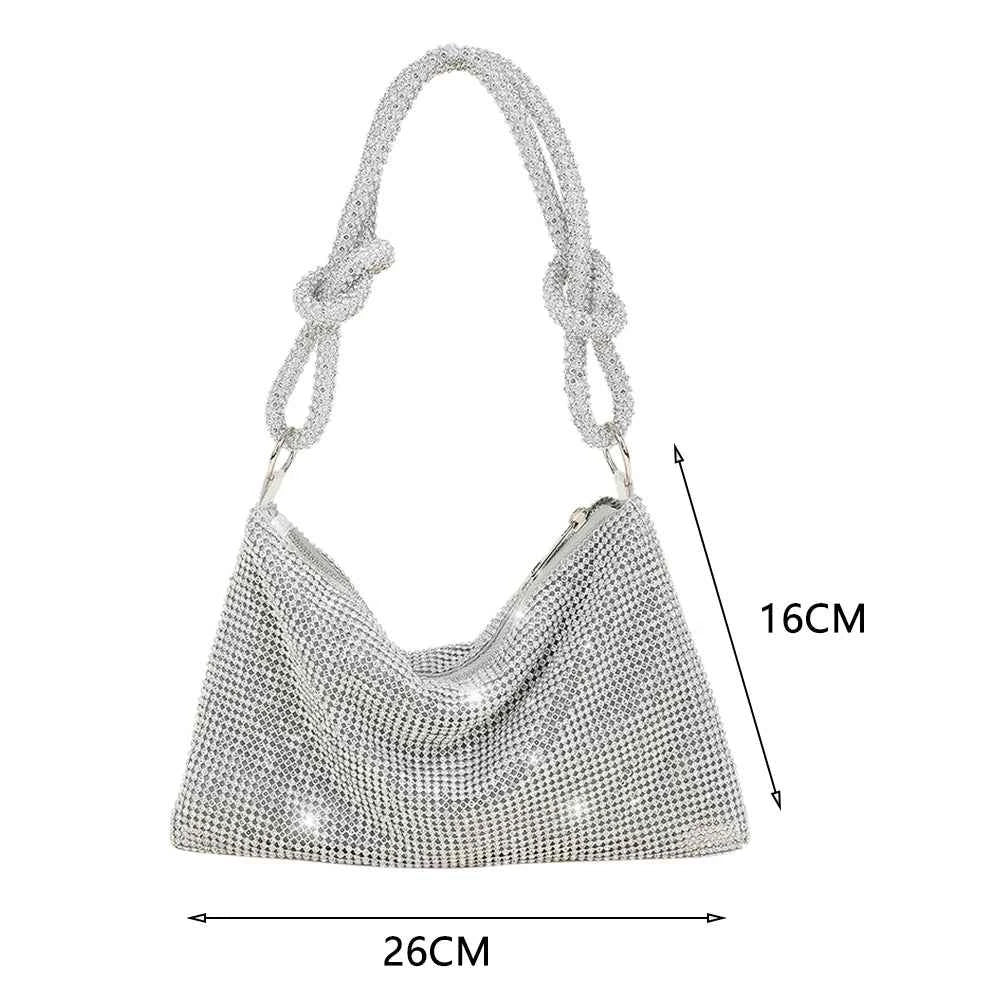 Women Shiny Rhinestone Dinner Bag