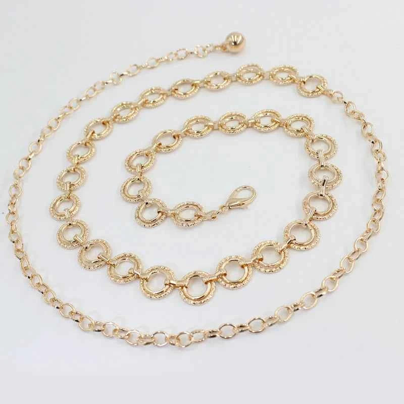 Fashion Circle Metal Waist Chain Belt