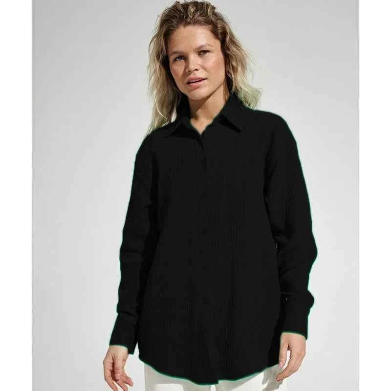 100% Cotton Solid White Shirt For Women