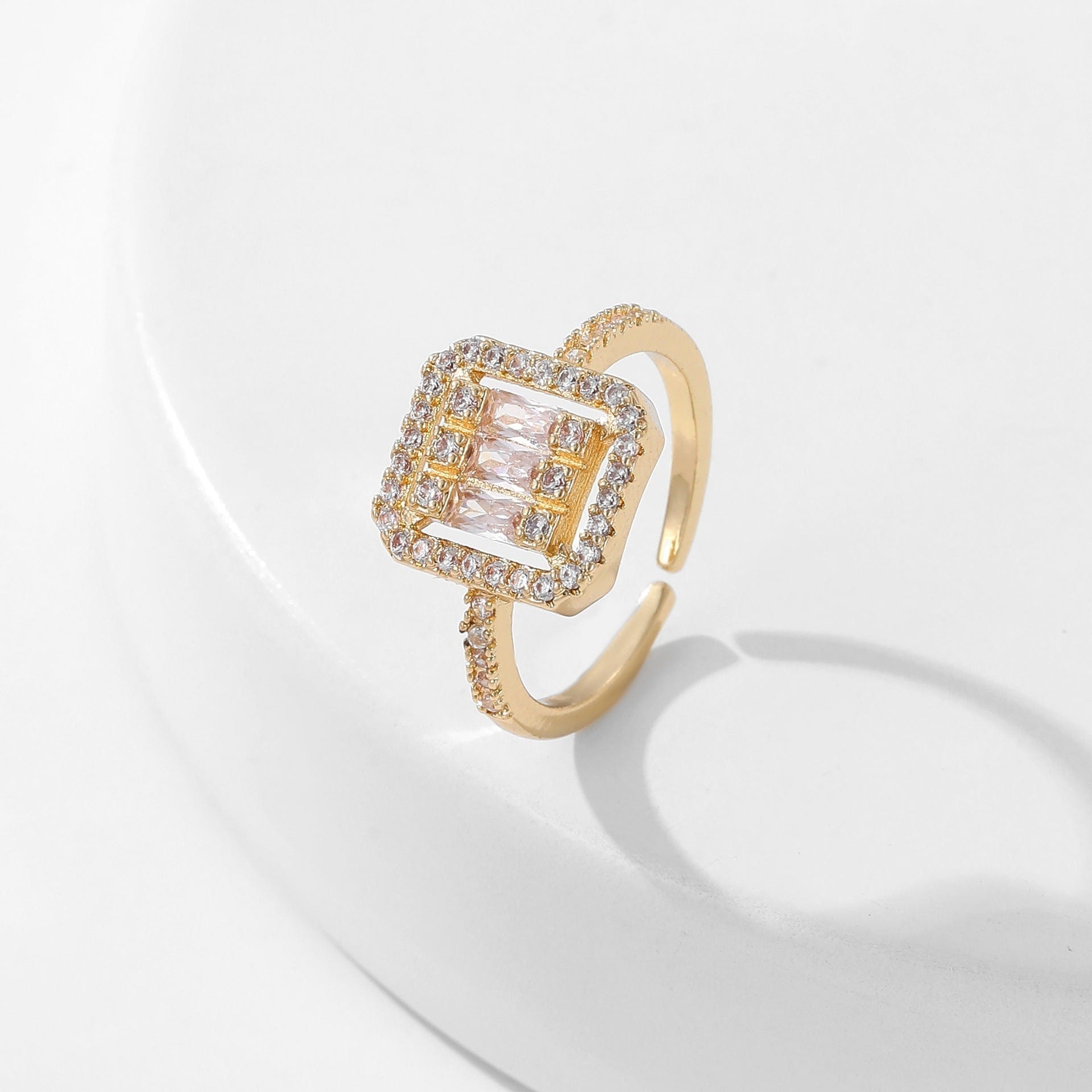 Women's Square Full Rhinestone Zircon Ring - Norellé