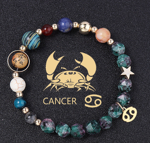 Natural Stone Twelve Constellations Bracelets Cut Hemp Stone Fashion - Norellé
