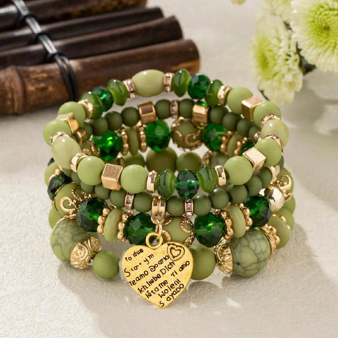 Multi-layer Wooden Bead Beaded Bracelet Elastic Bracelet - Norellé
