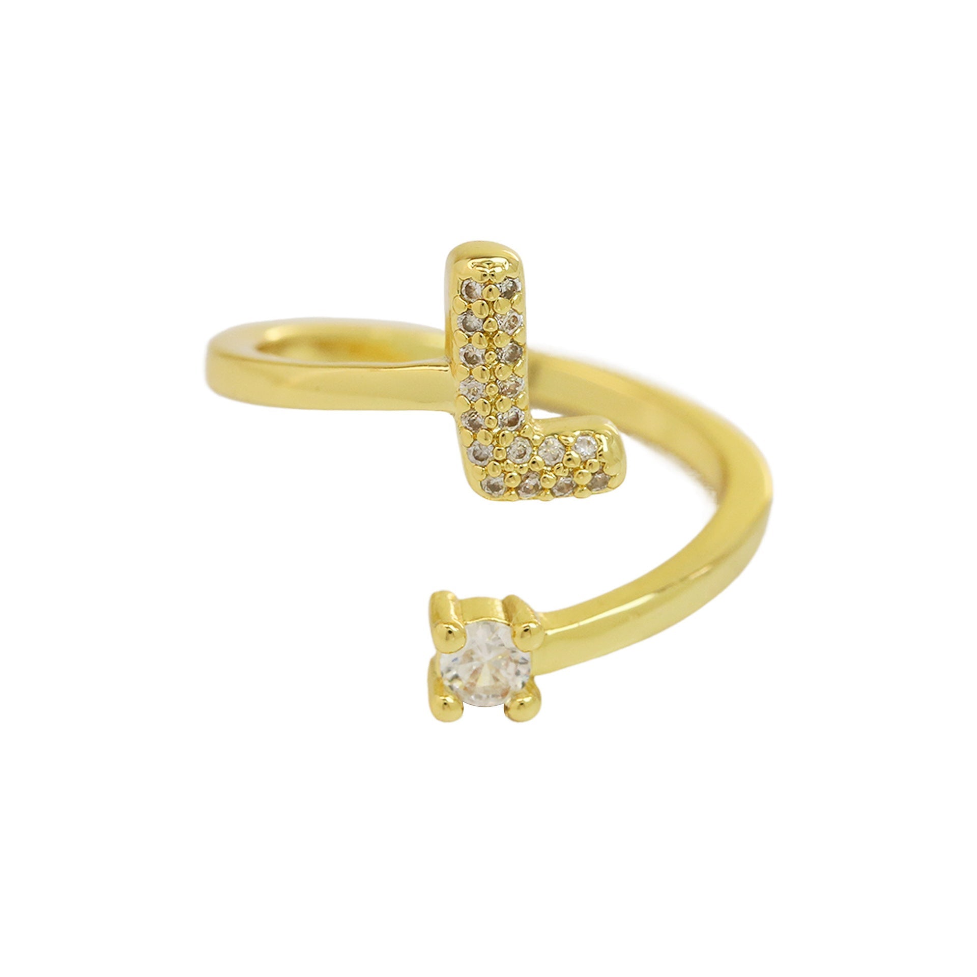 Cute 26 English Letters Open Adjustable Personality Ring - Norellé