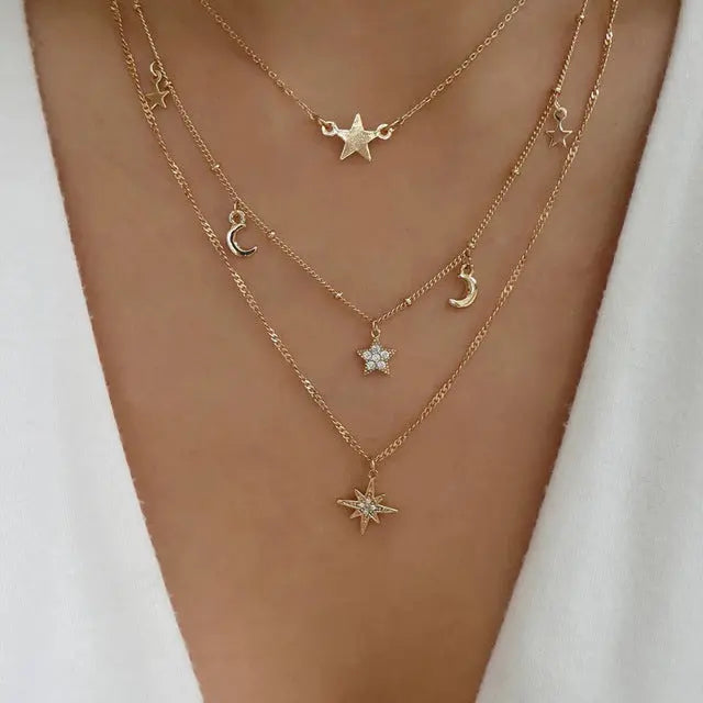 Multilayer Trend Elegant Jewelry Long Snake Chain Crystal - Norellé