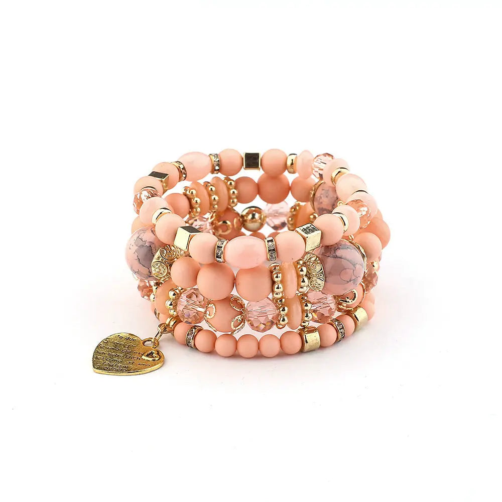 Multi-layer Wooden Bead Beaded Bracelet Elastic Bracelet - Norellé