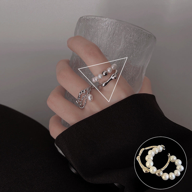 Shiny Geometric Ring Female Fashion Temperament Multi-layer Line Open Ring I - Norellé