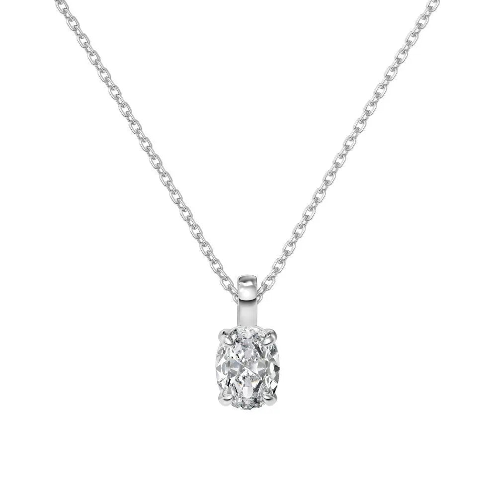 S925 Sterling Silver Necklace Women's Advanced Oval Water Foam 8A Heart-shaped Zircon Flower Horse Eye Clavicle Chain - Norellé