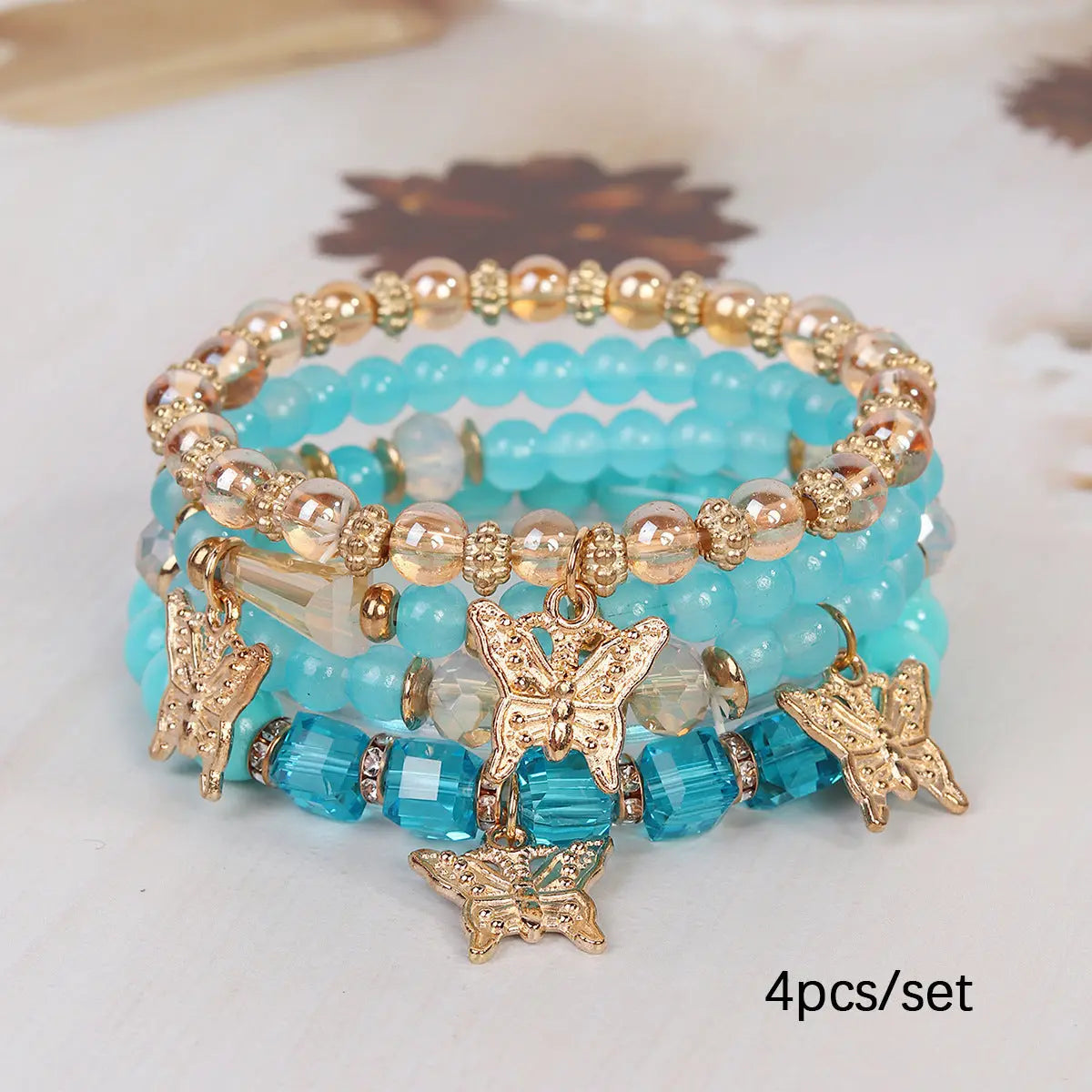 Multi-layer Wooden Bead Beaded Bracelet Elastic Bracelet Alluno