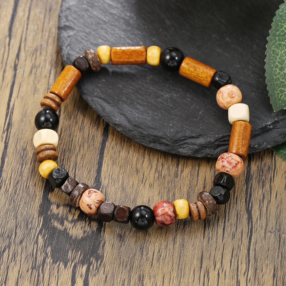 Simple Turquoise Wooden Bead Bracelet - Norellé