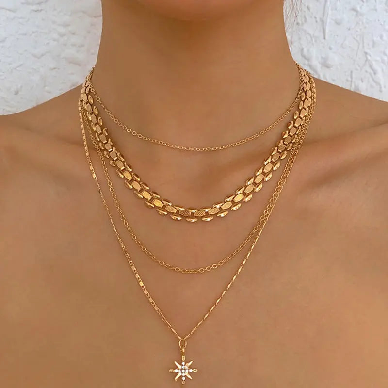 Multilayer Trend Elegant Jewelry Long Snake Chain Crystal - Norellé