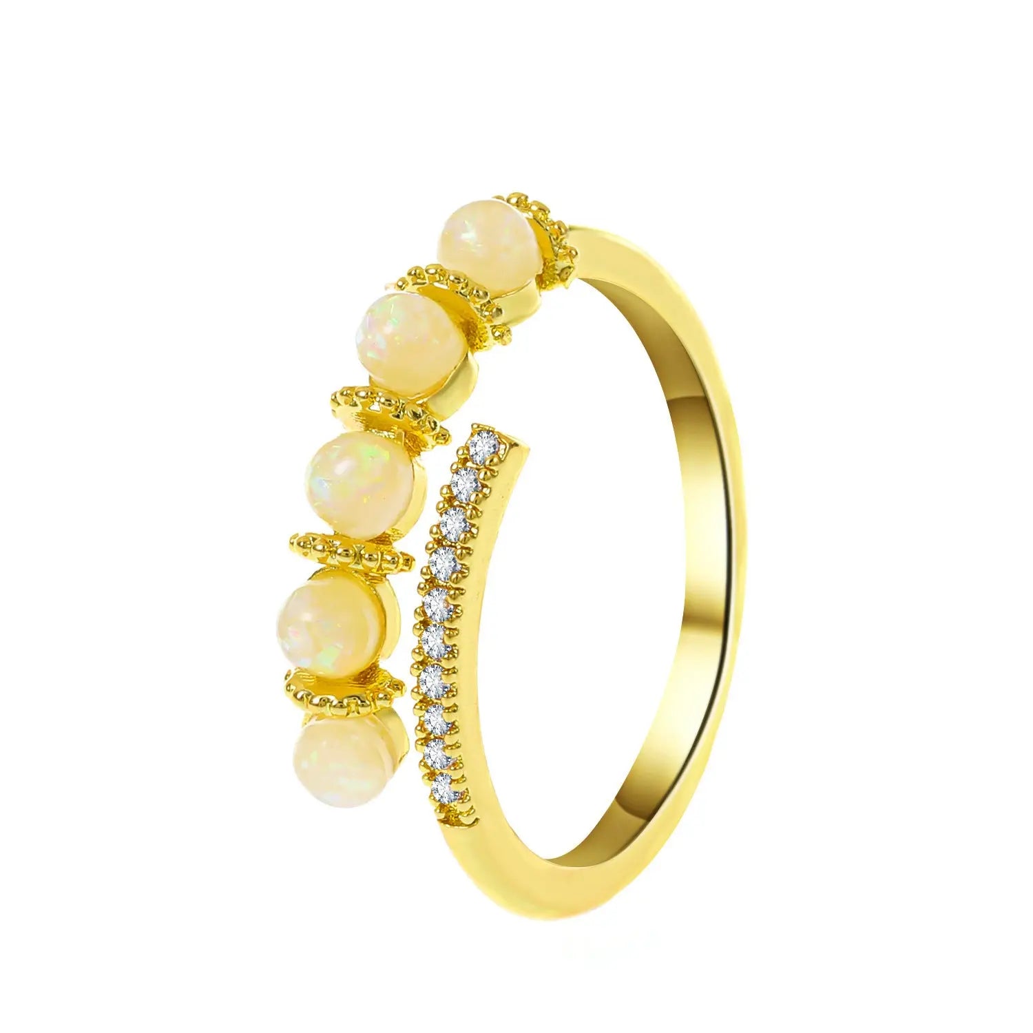 Diamond Oil-spot Glaze Flowers Ring - Norellé