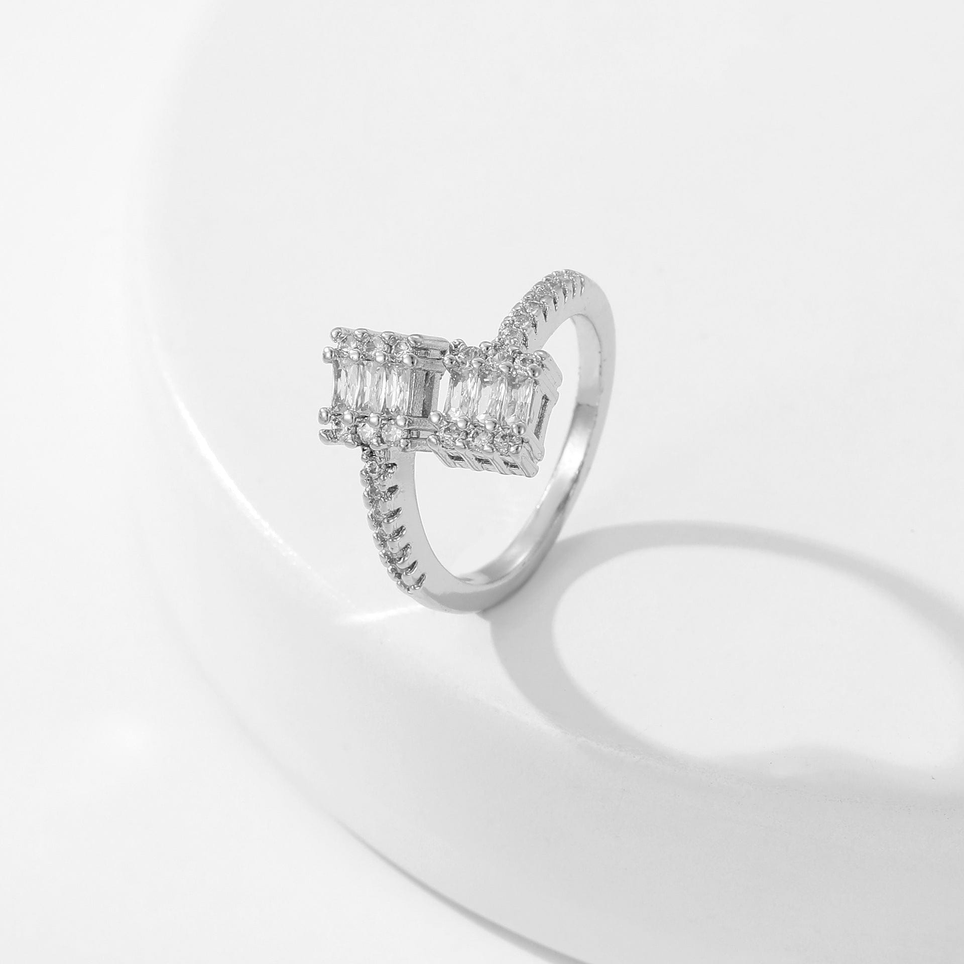 Women's Square Full Rhinestone Zircon Ring - Norellé