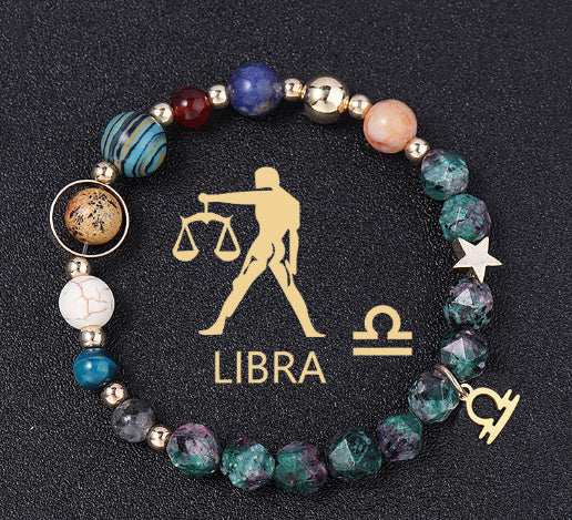 Natural Stone Twelve Constellations Bracelets Cut Hemp Stone Fashion - Norellé