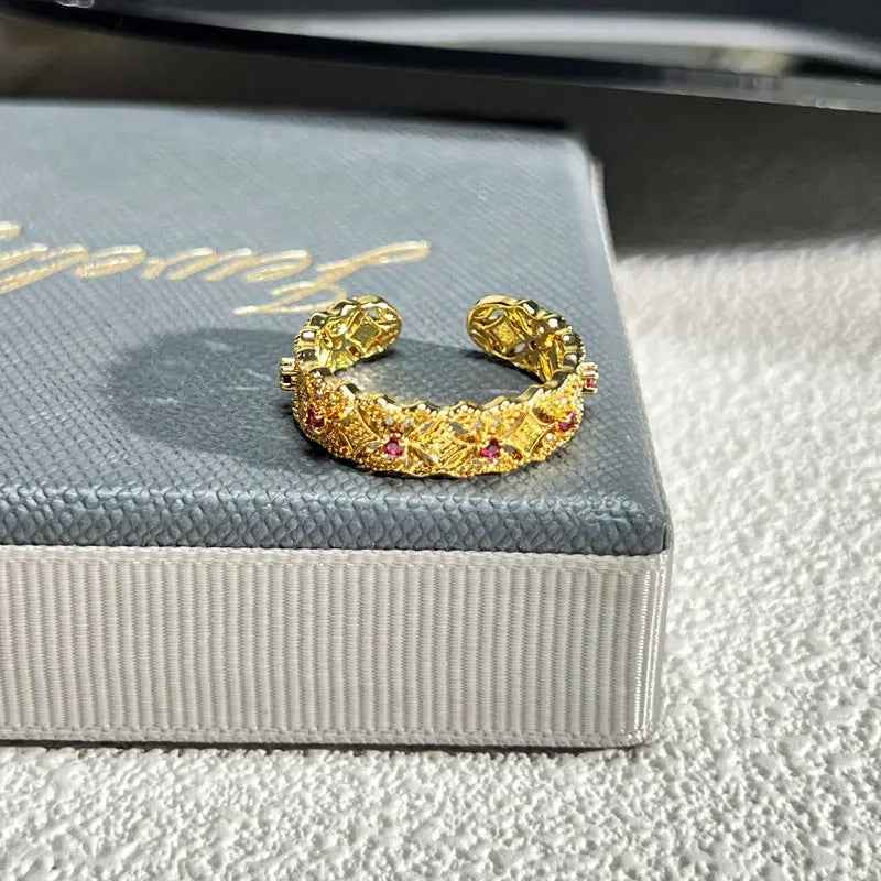 French Rose Zircon Light Luxury High-grade Ring - Norellé