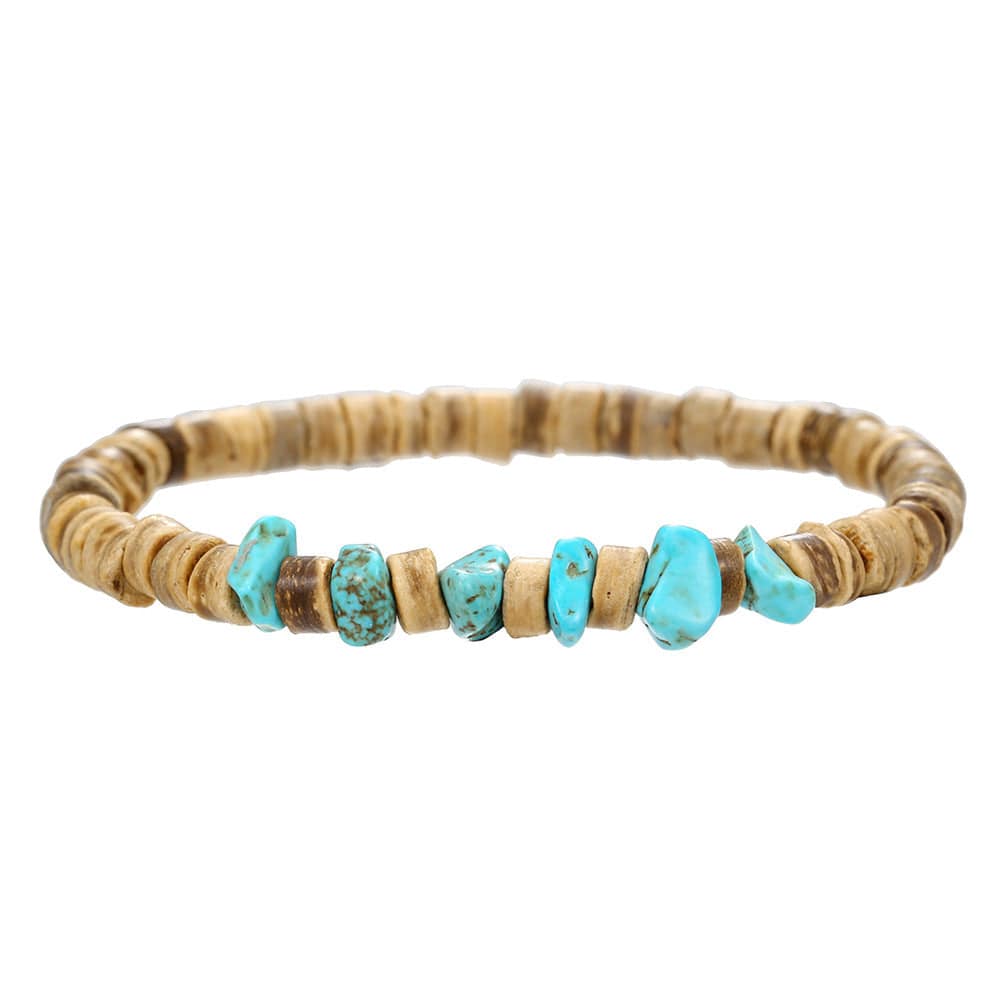 Simple Turquoise Wooden Bead Bracelet - Norellé