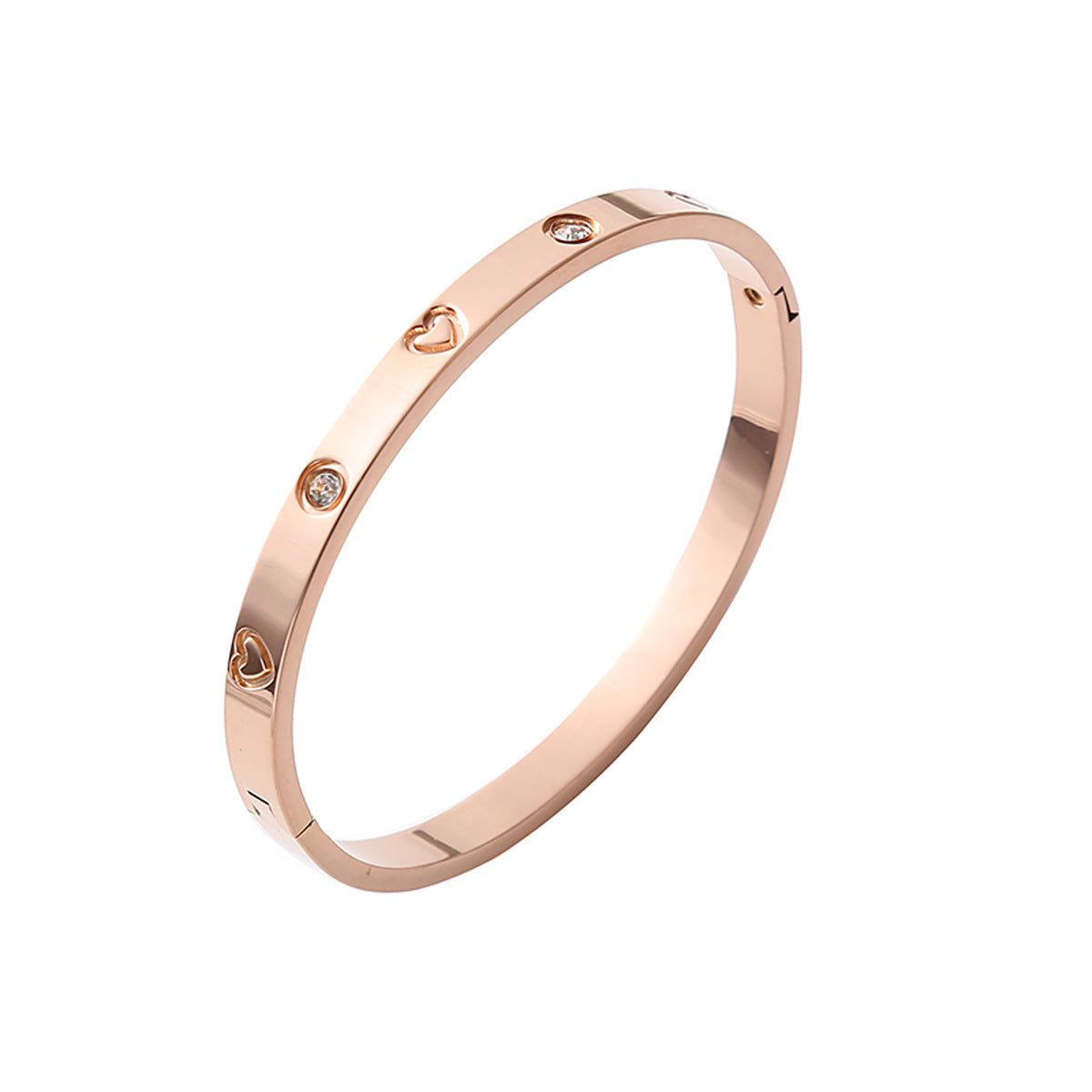 Heart-shaped Accessories Niche Buckle Diamond Stainless Steel Bracelet - Norellé