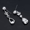 Fashion Leaves Zircon Water Drop Earrings Women - Norellé