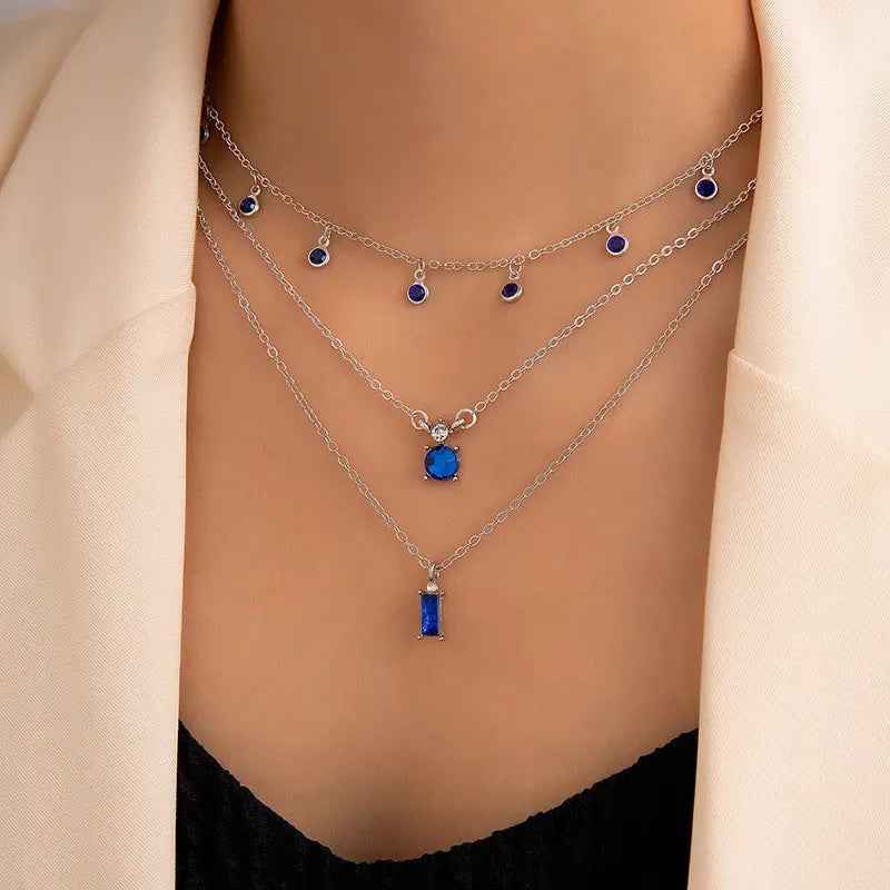Vintage Grandmother Blue Green Pearl Multilayer Simplicity Necklace - Norellé
