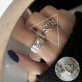 Shiny Geometric Ring Female Fashion Temperament Multi-layer Line Open Ring I - Norellé