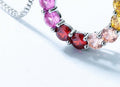 Silver Rainbow Circle Colored Gems Bracelet Color - Norellé