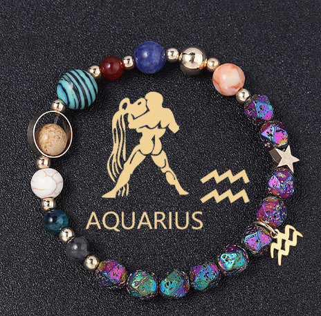 Natural Volcanic Rock Electroplating Twelve Constellations Bracelets - Norellé
