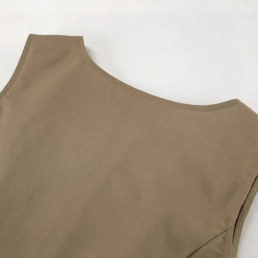 Fashion Sleeveless Vest Top Short Skirt Two-piece Set