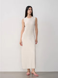 Limited Edition Baslan Merino Wool Extra Long Sleeveless Knit Dress - Norellé