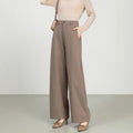Cotton And Linen High Waist Suit Straight Wide-leg Pants - Norellé